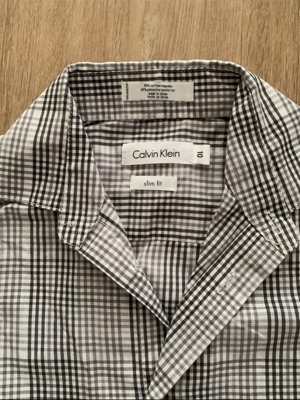 Calvin Klein Black and White Checked Slim Fit Boys Shirt